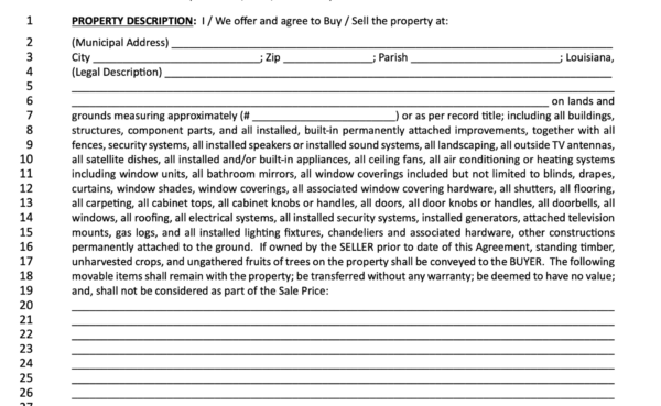 sec 3 of LA Residential agreement to buy or sell