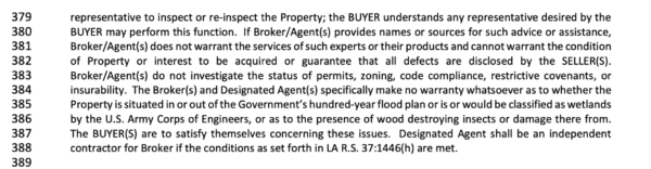 sec 27-2 of LA Residential agreement to buy or sell